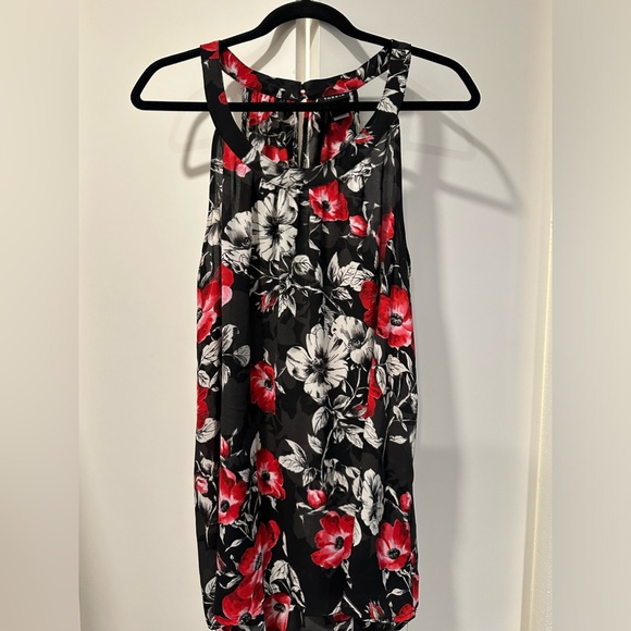 Torrid Floral Halter Neck Black/Red Sleeveless Sheer Blouse Size 1x - Picture 11 of 15